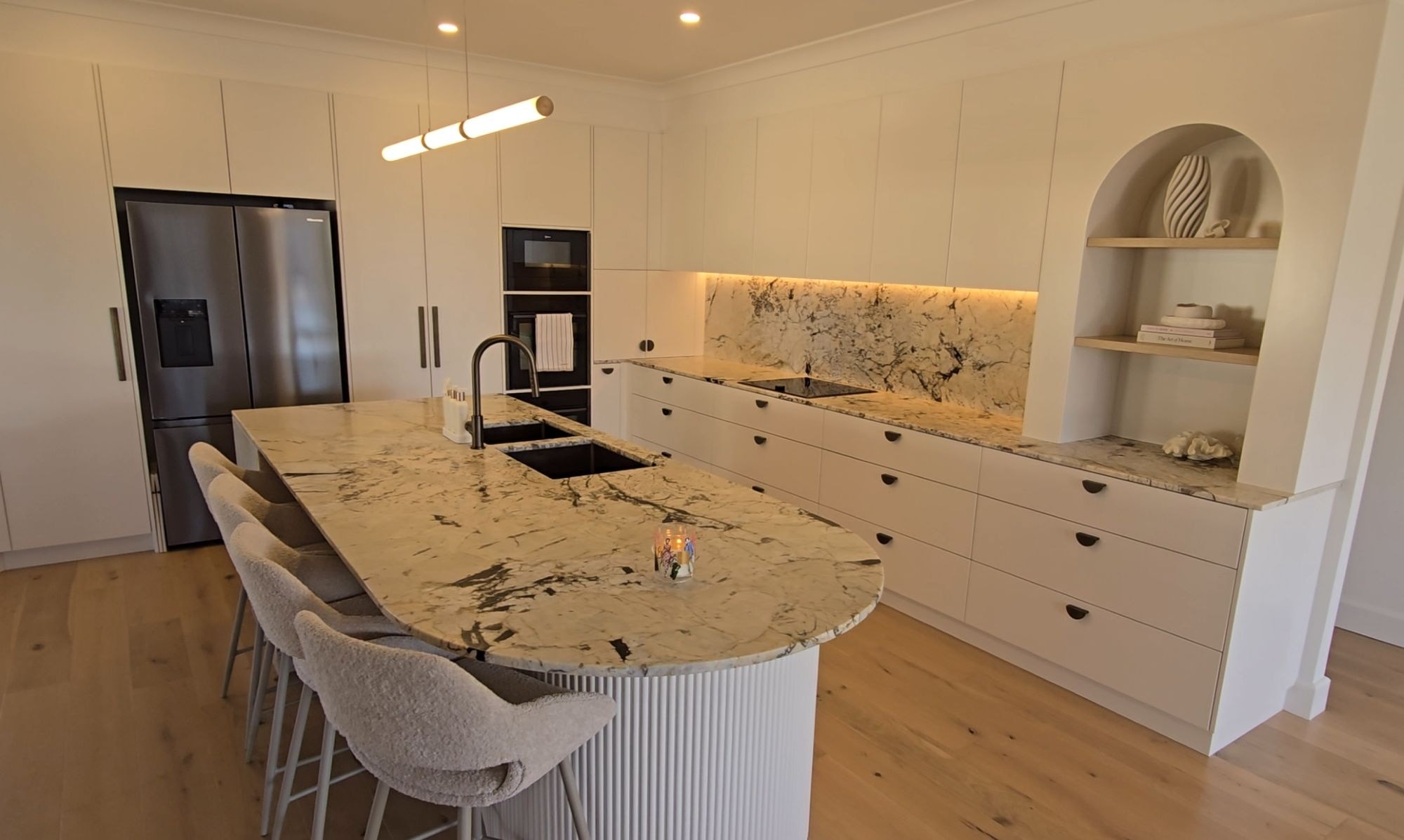 Curved Natural Stone Kitchen — Raworth